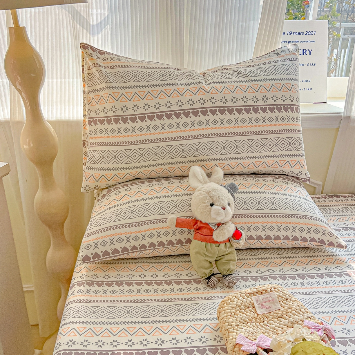 91家纺网 家纺一手货源 找家纺 韩巢家纺 2026新款老粗布床笠春夏季凉席席子热销款防滑床笠单件 逸趣【老粗布】