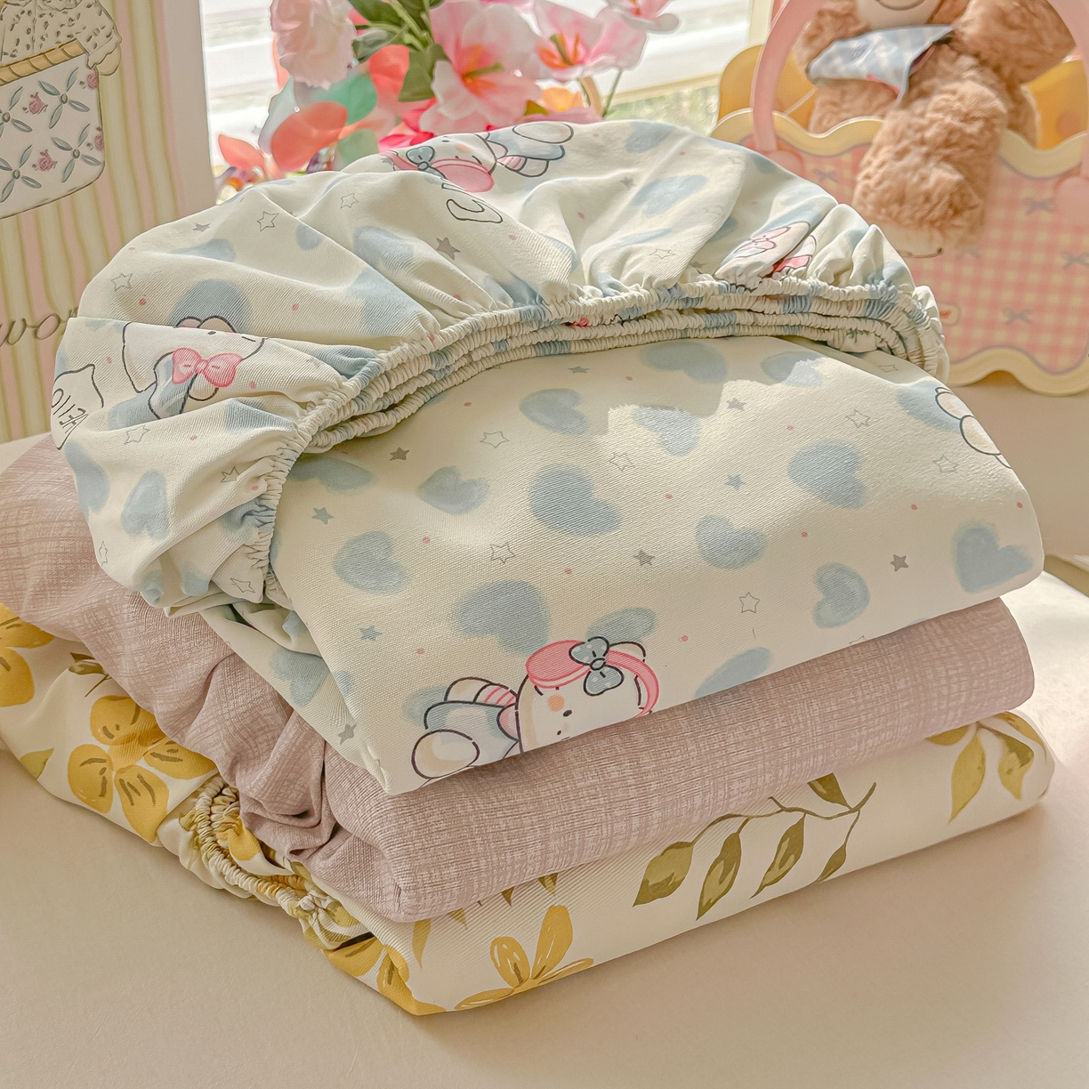 91家纺网 家纺一手货源 找家纺 韩巢家纺 2026新款老粗布床笠春夏季凉席席子热销款防滑床笠单件 组合图 仅供参考