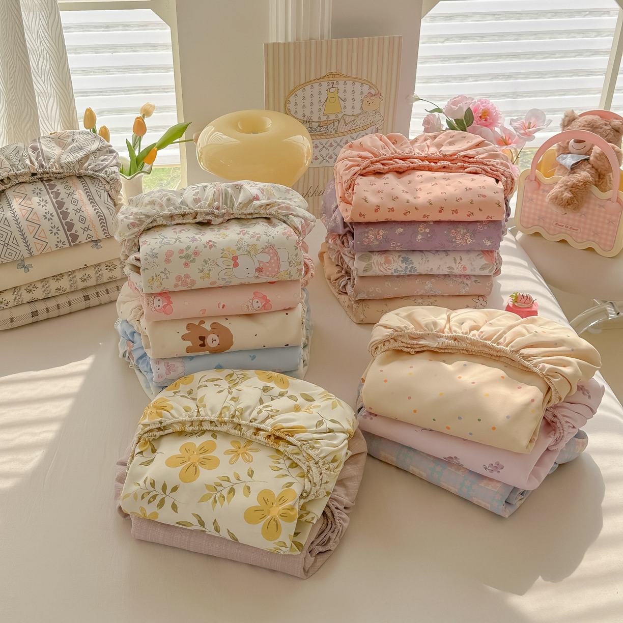 91家纺网 家纺一手货源 找家纺 韩巢家纺 2026新款老粗布床笠春夏季凉席席子热销款防滑床笠单件 组合图 仅供参考