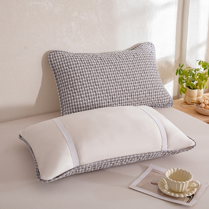 91家纺网 家纺一手货源 找家纺 缦彩 2026新款A类全棉纯棉水洗棉新疆棉花芯枕巾 织里-灰