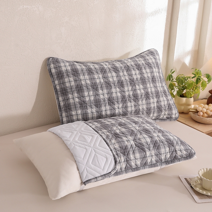 91家纺网 家纺一手货源 找家纺 缦彩 2026新款A类全棉纯棉水洗棉新疆棉花芯枕巾 舒然-灰