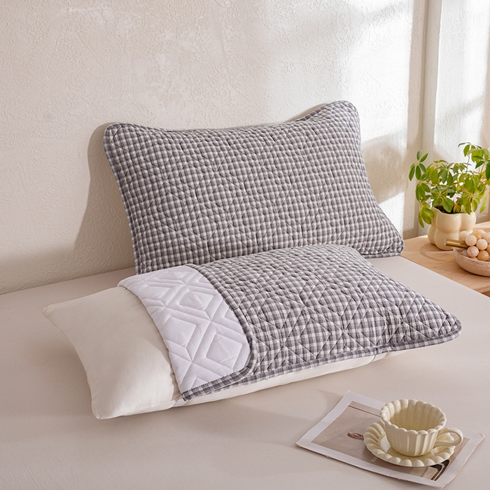 91家纺网 家纺一手货源 找家纺 缦彩 2026新款A类全棉纯棉水洗棉新疆棉花芯枕巾 织里-灰