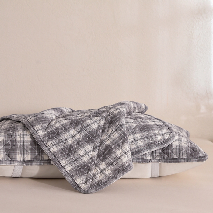 91家纺网 家纺一手货源 找家纺 缦彩 2026新款A类全棉纯棉水洗棉新疆棉花芯枕巾 舒然-灰