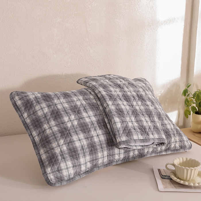 91家纺网 家纺一手货源 找家纺 缦彩 2026新款A类全棉纯棉水洗棉新疆棉花芯枕巾 舒然-灰