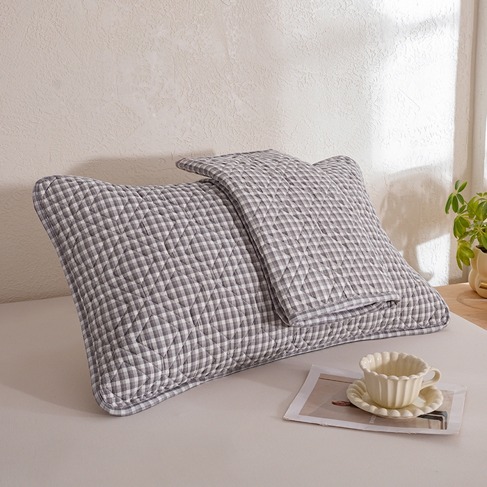 91家纺网 家纺一手货源 找家纺 缦彩 2026新款A类全棉纯棉水洗棉新疆棉花芯枕巾 织里-灰