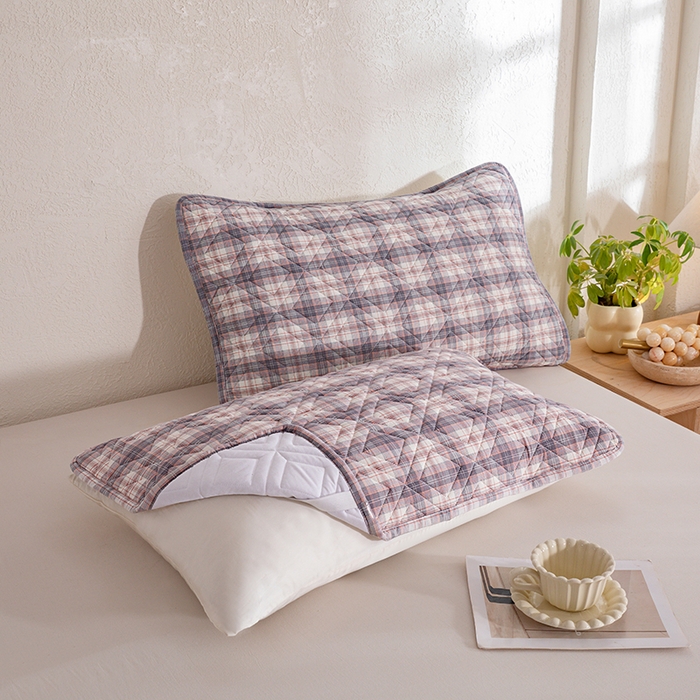 91家纺网 家纺一手货源 找家纺 缦彩 2026新款A类全棉纯棉水洗棉新疆棉花芯枕巾 舒然-粉