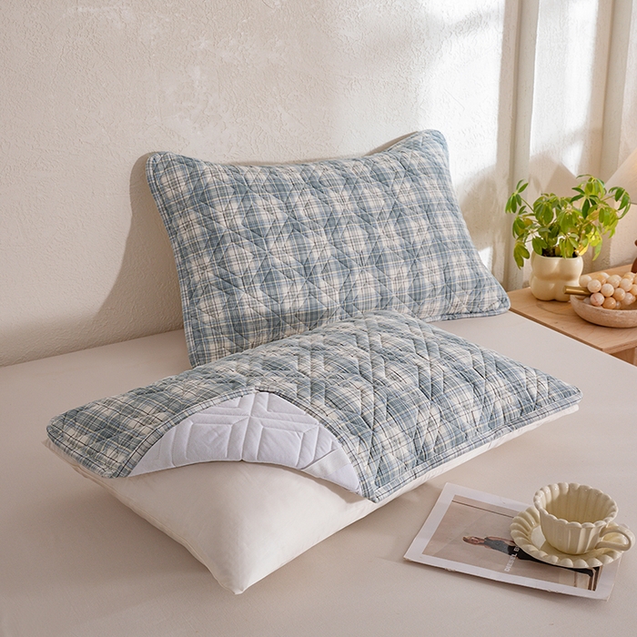 91家纺网 家纺一手货源 找家纺 缦彩 2026新款A类全棉纯棉水洗棉新疆棉花芯枕巾 舒然-兰