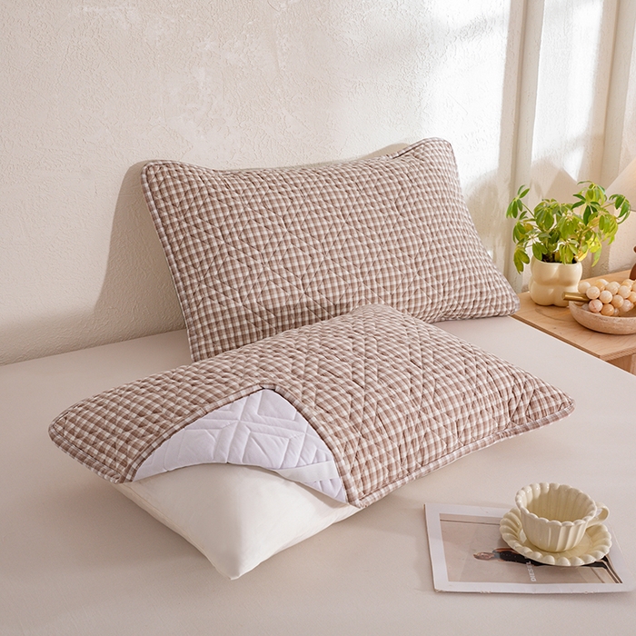 91家纺网 家纺一手货源 找家纺 缦彩 2026新款A类全棉纯棉水洗棉新疆棉花芯枕巾 织里-咖