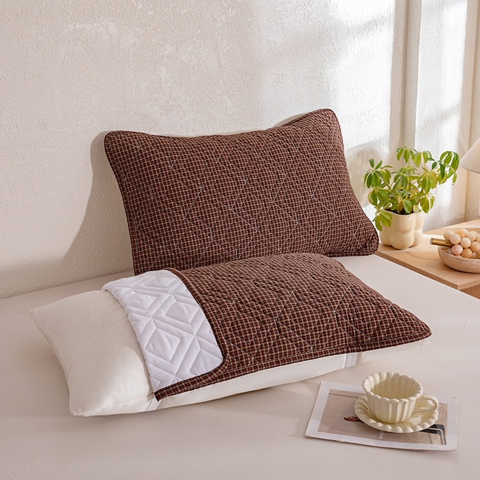 91家纺网 家纺一手货源 找家纺 缦彩 2026新款A类全棉纯棉水洗棉新疆棉花芯枕巾 摩卡