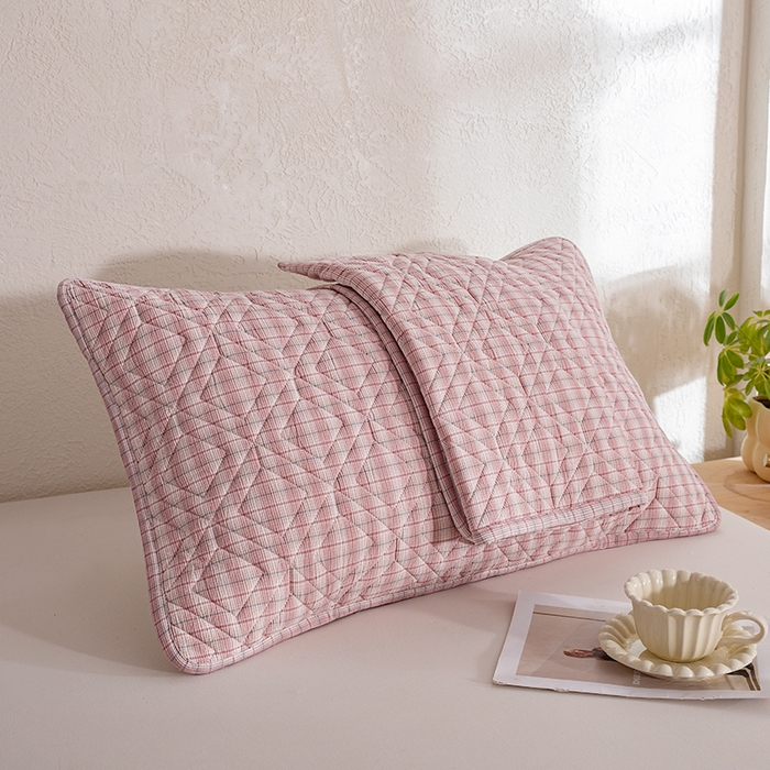 91家纺网 家纺一手货源 找家纺 缦彩 2026新款A类全棉纯棉水洗棉新疆棉花芯枕巾 如约-粉