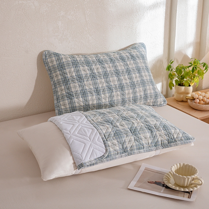 91家纺网 家纺一手货源 找家纺 缦彩 2026新款A类全棉纯棉水洗棉新疆棉花芯枕巾 舒然-兰