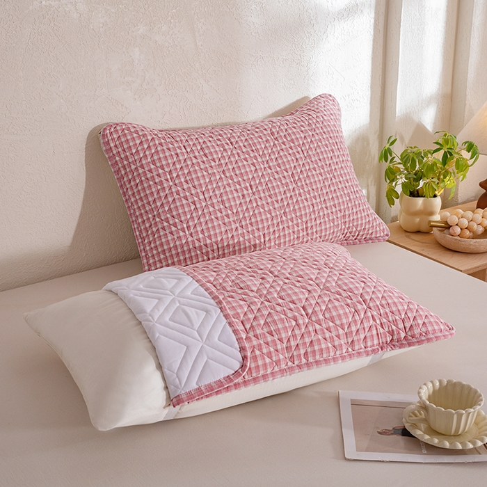 91家纺网 家纺一手货源 找家纺 缦彩 2026新款A类全棉纯棉水洗棉新疆棉花芯枕巾 织里-粉