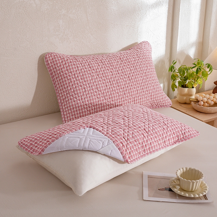 91家纺网 家纺一手货源 找家纺 缦彩 2026新款A类全棉纯棉水洗棉新疆棉花芯枕巾 织里-粉