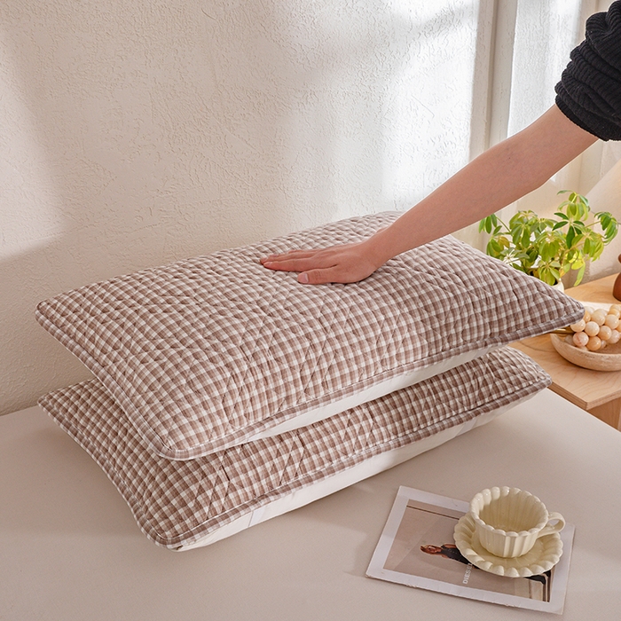 91家纺网 家纺一手货源 找家纺 缦彩 2026新款A类全棉纯棉水洗棉新疆棉花芯枕巾 织里-咖