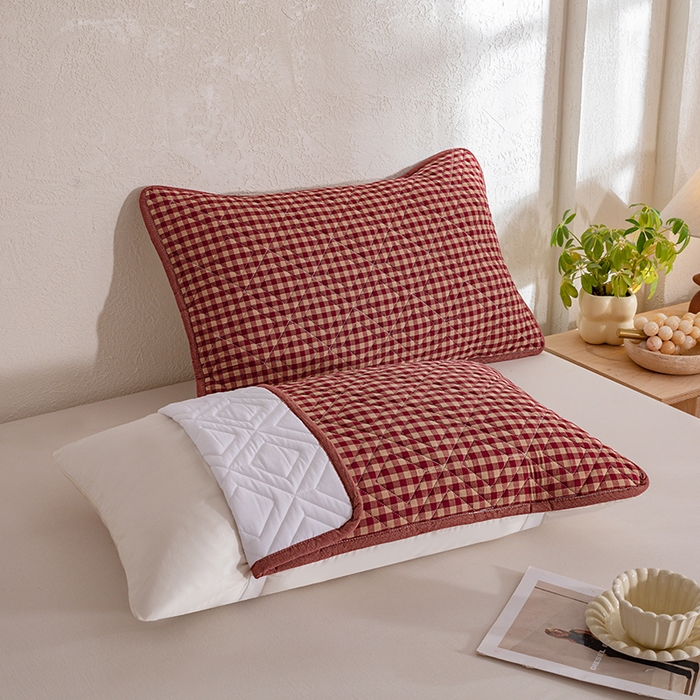 91家纺网 家纺一手货源 找家纺 缦彩 2026新款A类全棉纯棉水洗棉新疆棉花芯枕巾 星茴-红