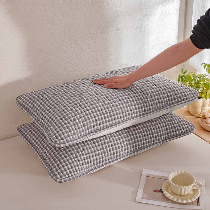 91家纺网 家纺一手货源 找家纺 缦彩 2026新款A类全棉纯棉水洗棉新疆棉花芯枕巾 织里-灰