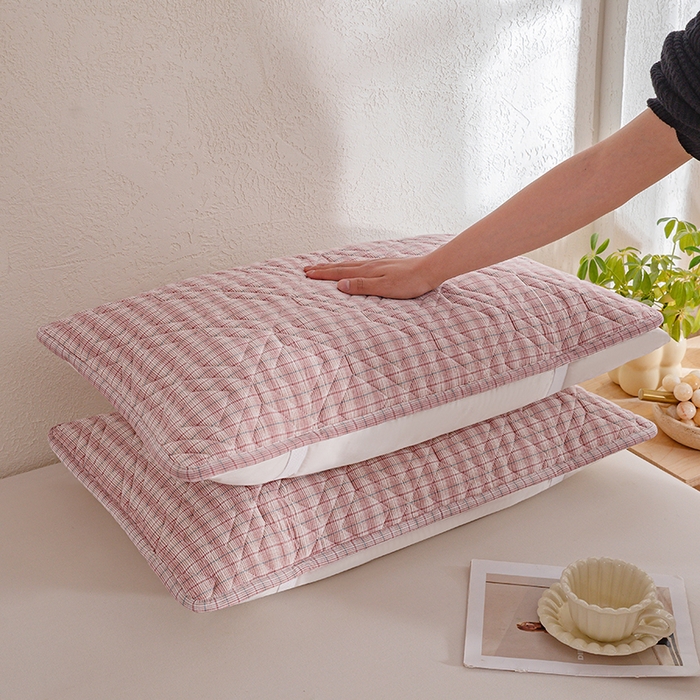 91家纺网 家纺一手货源 找家纺 缦彩 2026新款A类全棉纯棉水洗棉新疆棉花芯枕巾 如约-粉