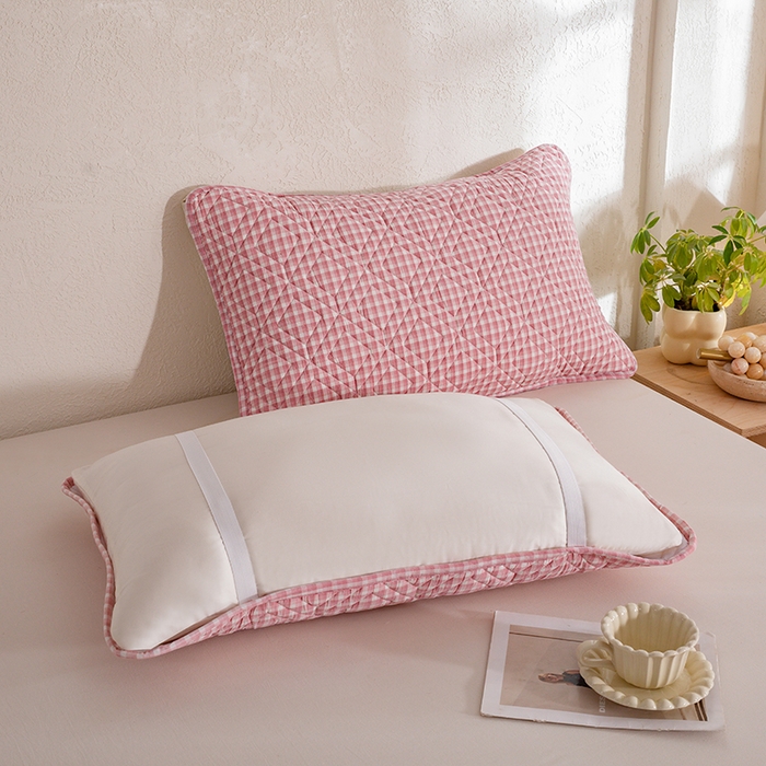 91家纺网 家纺一手货源 找家纺 缦彩 2026新款A类全棉纯棉水洗棉新疆棉花芯枕巾 织里-粉