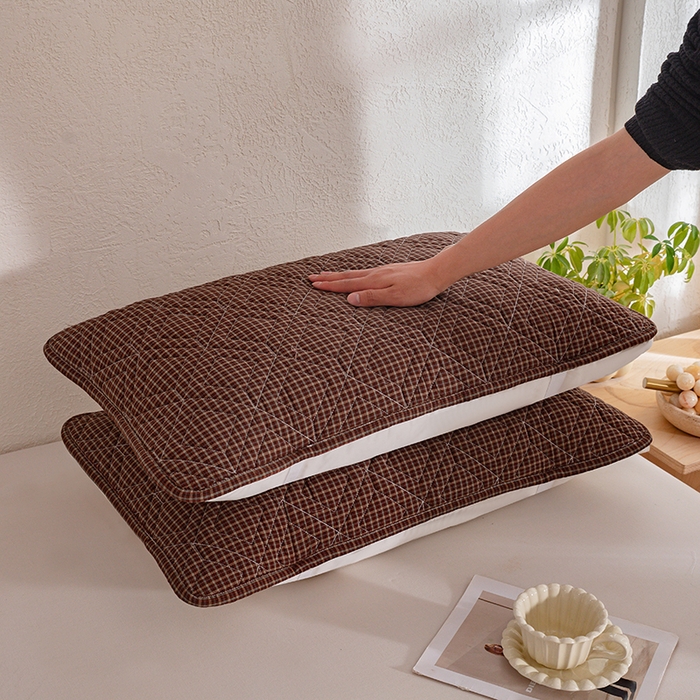 91家纺网 家纺一手货源 找家纺 缦彩 2026新款A类全棉纯棉水洗棉新疆棉花芯枕巾 摩卡