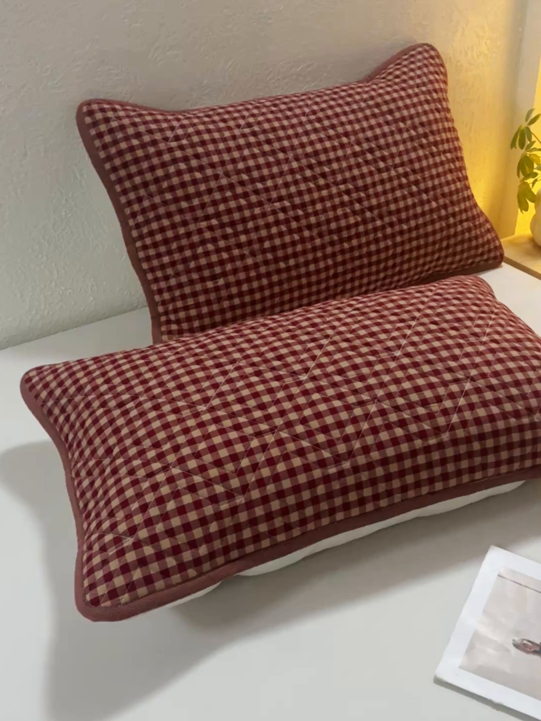 91家纺网 家纺一手货源 找家纺 缦彩 2026新款A类全棉纯棉水洗棉新疆棉花芯枕巾 星茴-红