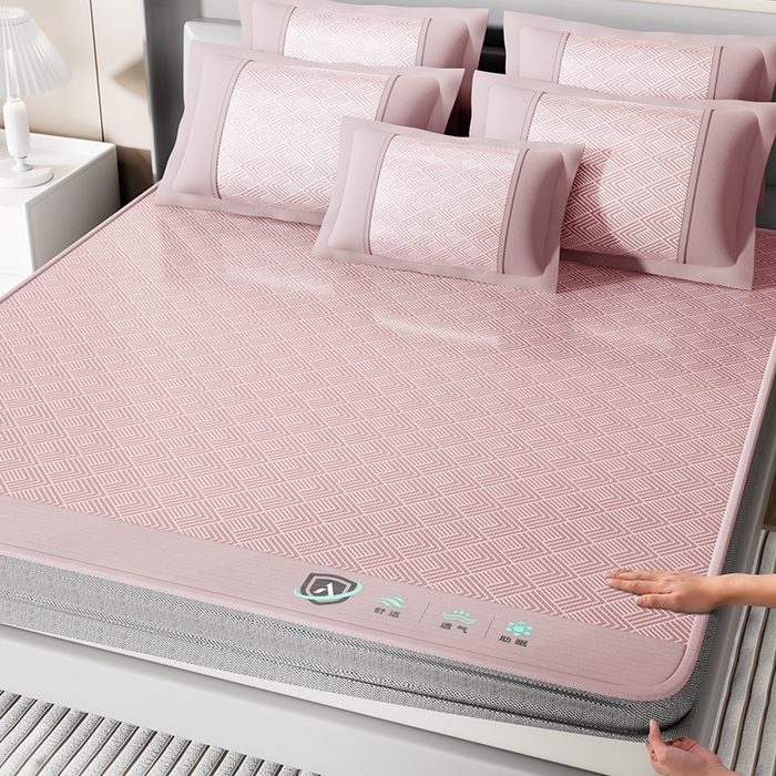 91家纺网 家纺一手货源 找家纺 （总）永旺家纺 2026新款A类菱形格冰丝席凉席席子