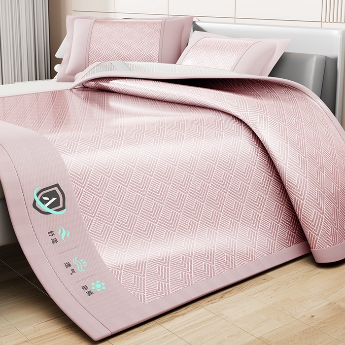 91家纺网 家纺一手货源 找家纺 （总）永旺家纺 2026新款A类菱形格冰丝席凉席席子