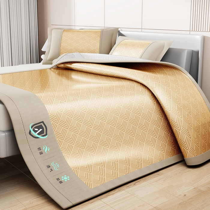 91家纺网 家纺一手货源 找家纺 （总）永旺家纺 2026新款A类菱形格冰丝席凉席席子