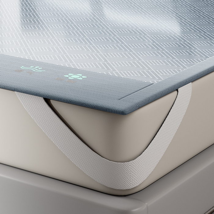 91家纺网 家纺一手货源 找家纺 永旺家纺 2026新款A类菱形格冰丝席凉席席子 蓝色