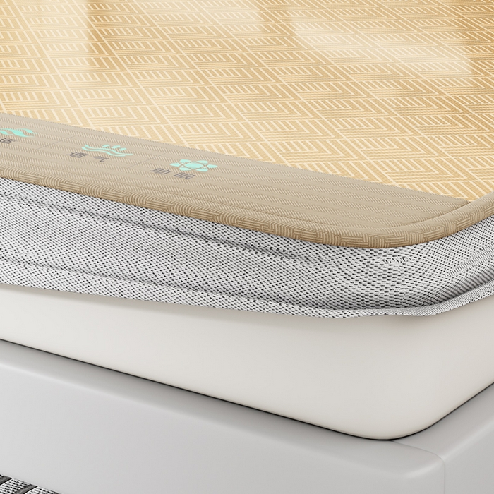 91家纺网 家纺一手货源 找家纺 永旺家纺 2026新款A类菱形格冰丝席凉席席子 棕色