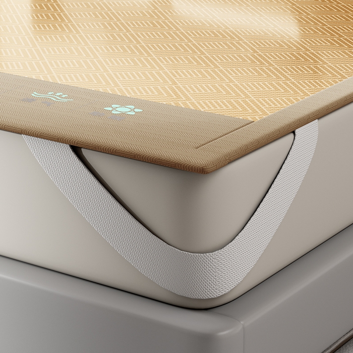 91家纺网 家纺一手货源 找家纺 永旺家纺 2026新款A类菱形格冰丝席凉席席子 棕色