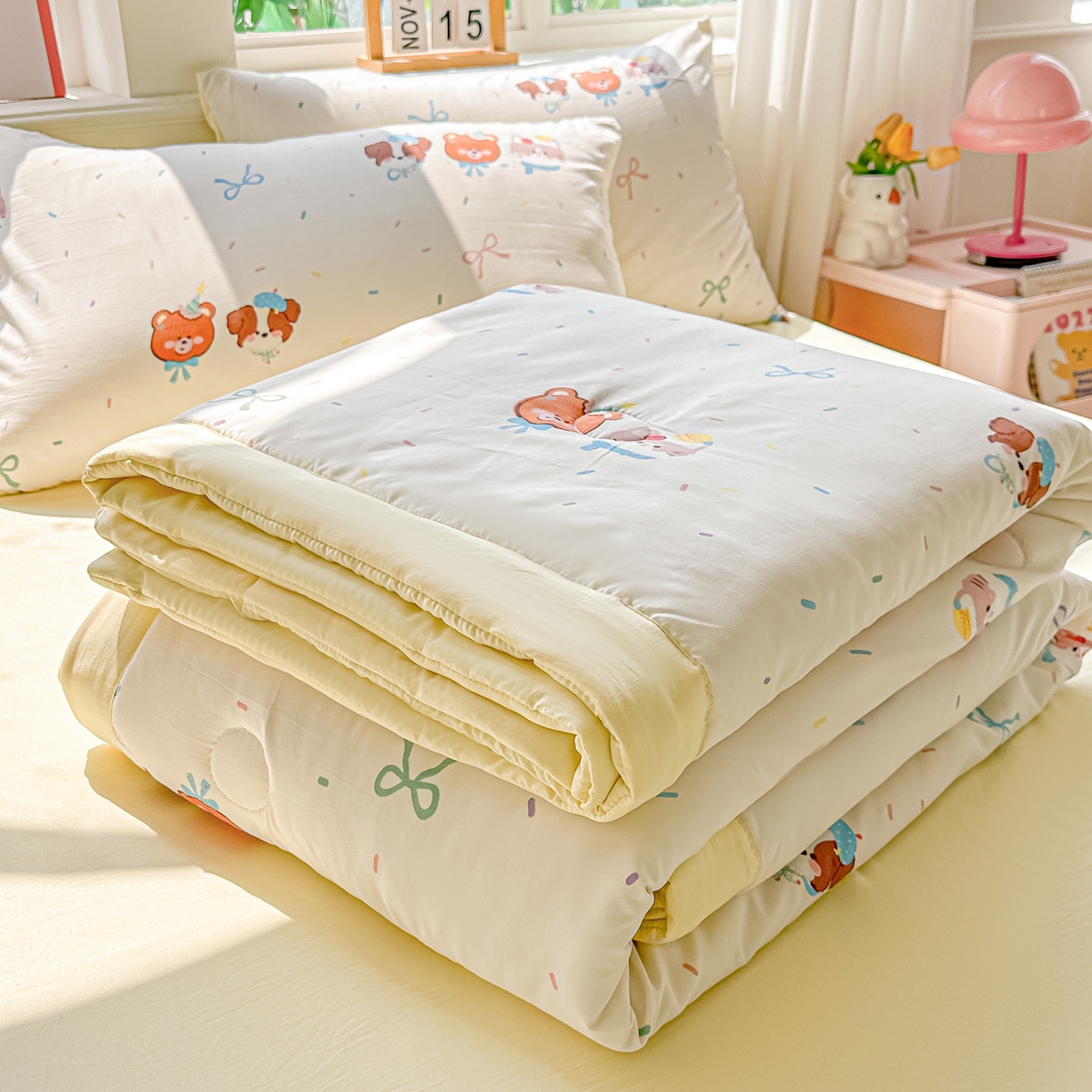 91家纺网 家纺一手货源 找家纺 （总）颜选 2026新款水洗棉夏被夏凉被空调被四件套