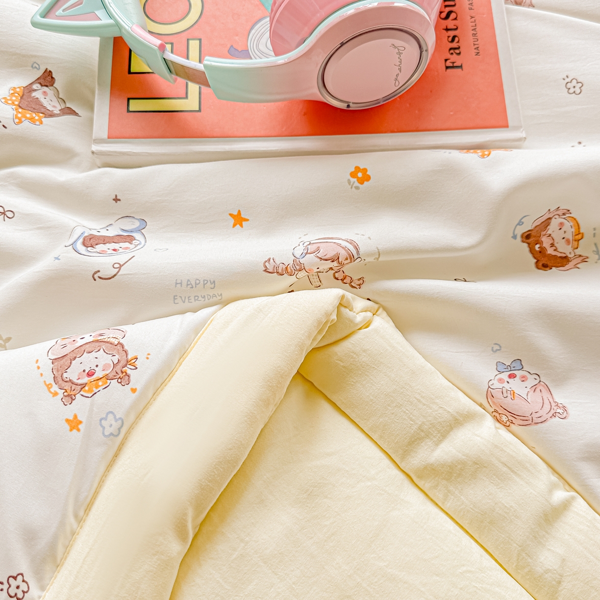 91家纺网 家纺一手货源 找家纺 颜选 2026新款水洗棉夏被夏凉被空调被四件套 空调被小盯