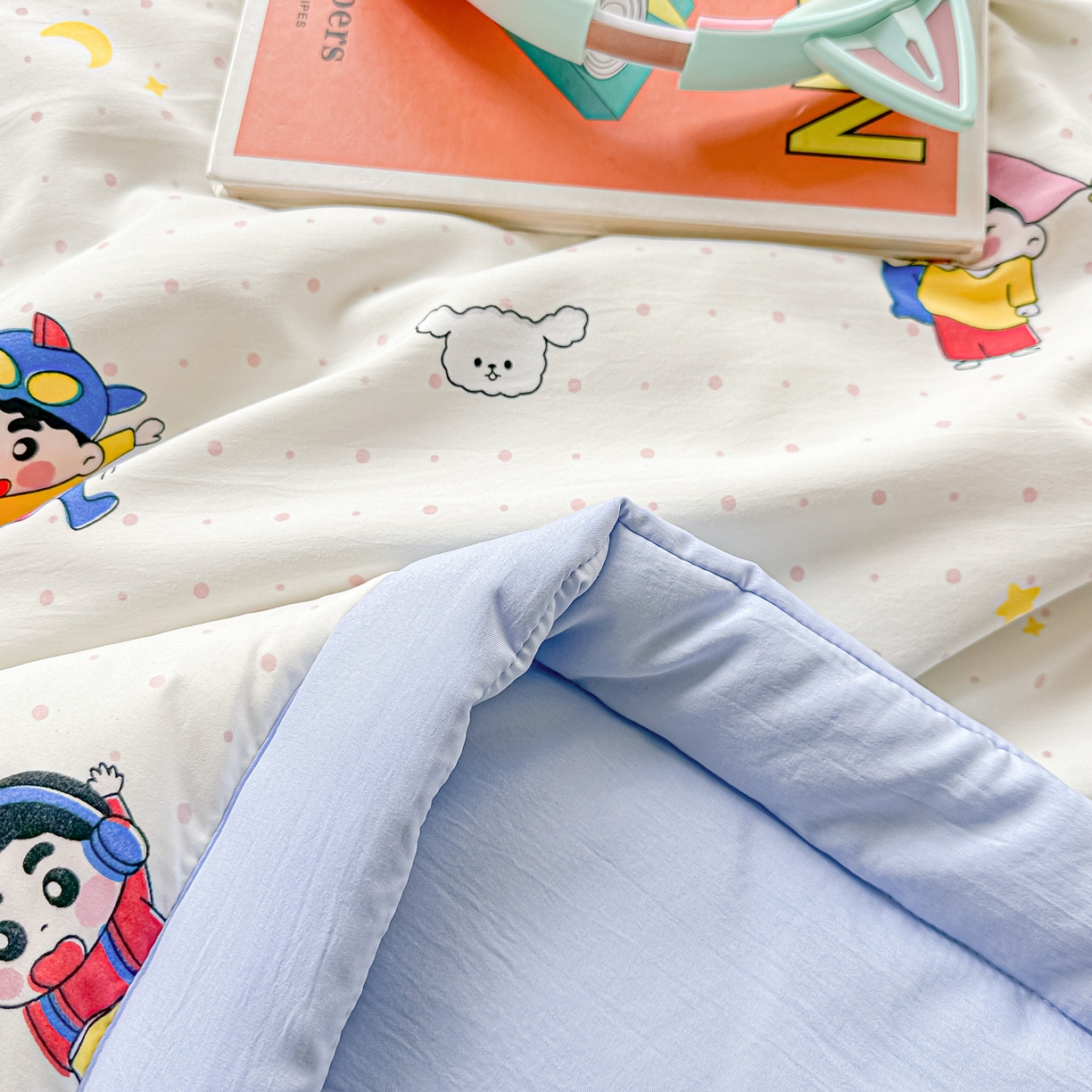 91家纺网 家纺一手货源 找家纺 颜选 2026新款水洗棉夏被夏凉被空调被四件套 空调被小新星