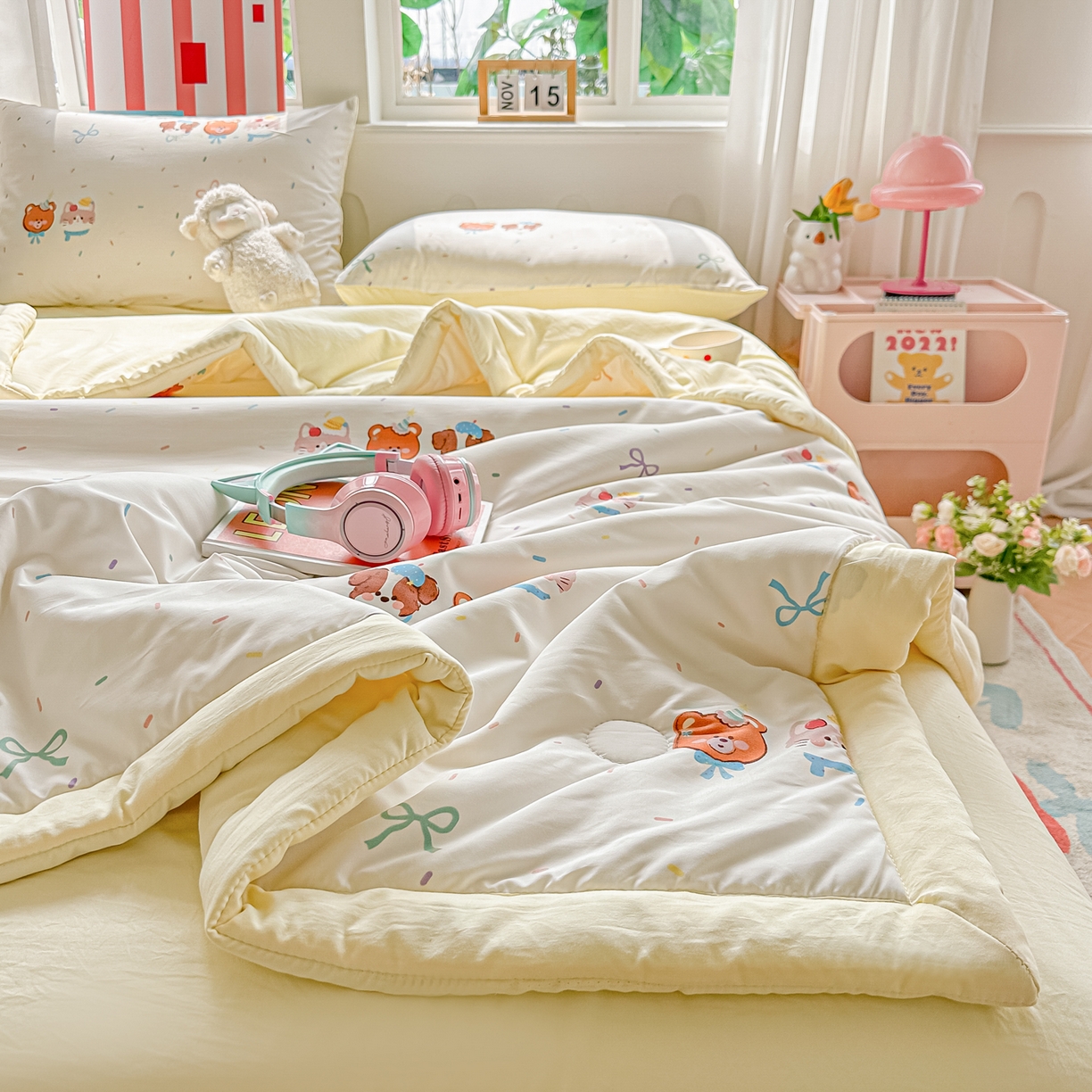 91家纺网 家纺一手货源 找家纺 （总）颜选 2026新款水洗棉夏被夏凉被空调被四件套