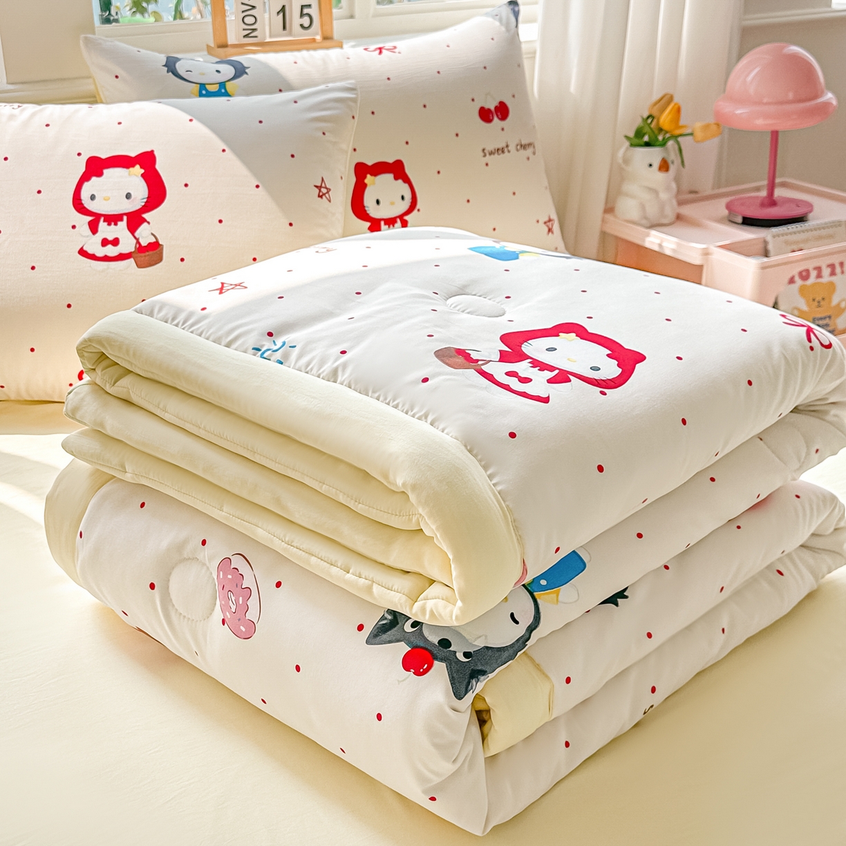 颜选 2026新款水洗棉夏被夏凉被空调被四件套 空调被甜心小红帽