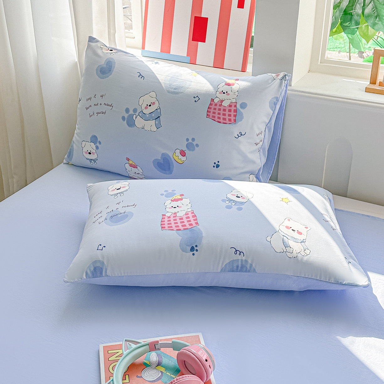 91家纺网 家纺一手货源 找家纺 颜选 2026新款水洗棉夏被夏凉被空调被四件套 空调被汪星人