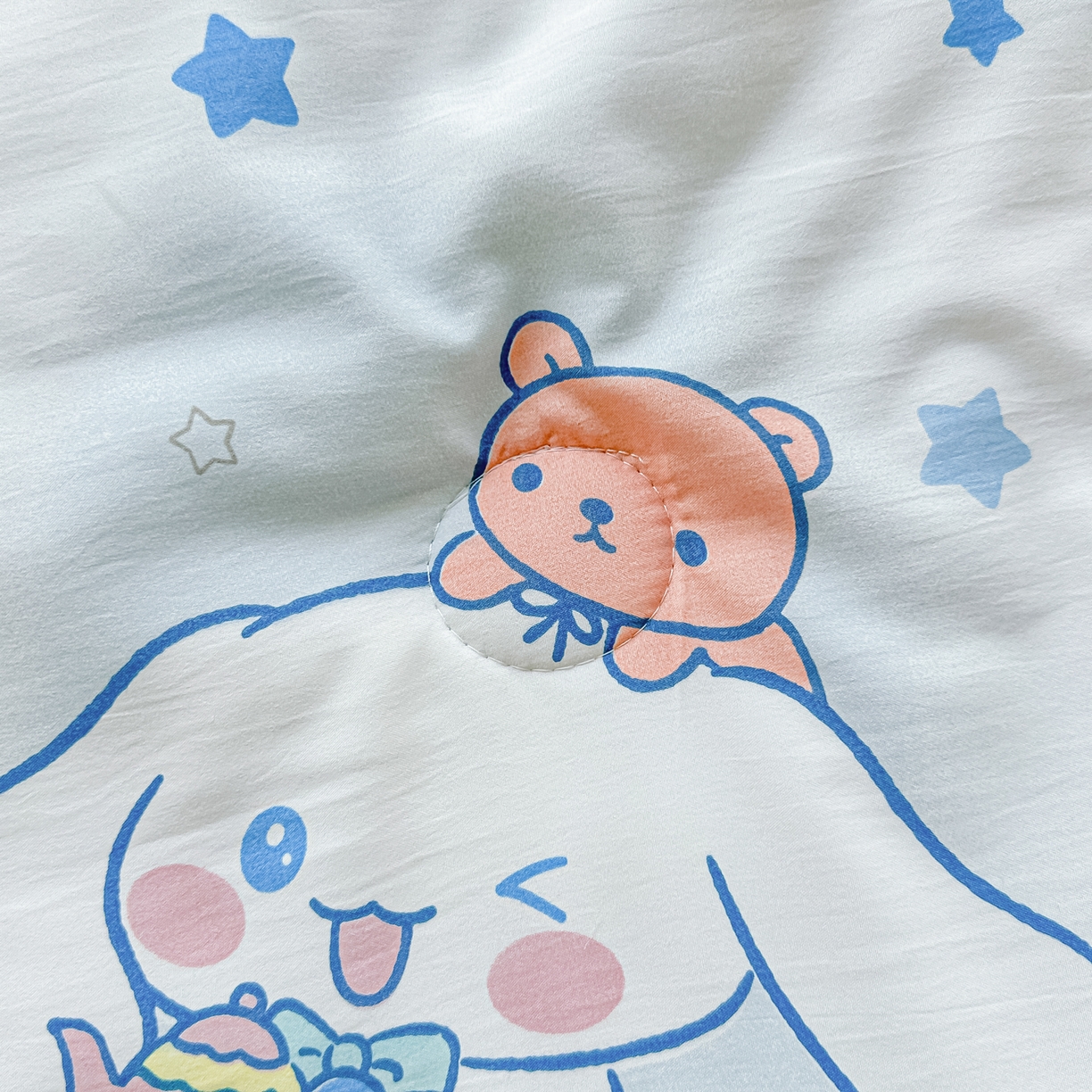 91家纺网 家纺一手货源 找家纺 颜选 2026新款水洗棉夏被夏凉被空调被四件套 空调被长耳朵星星