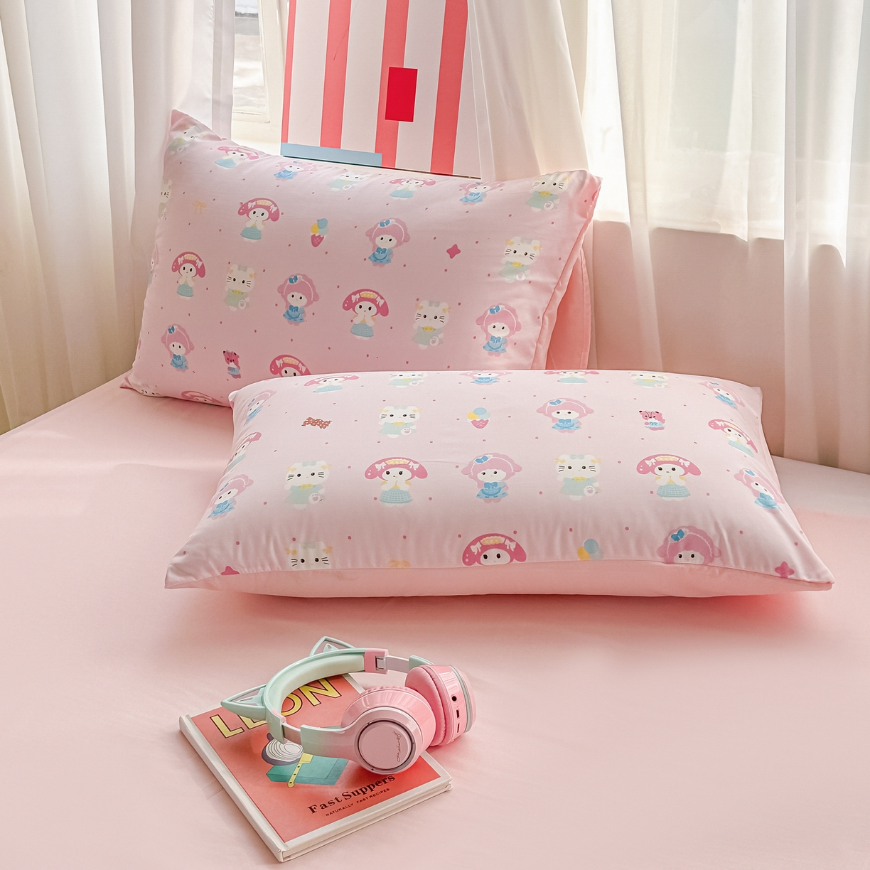 91家纺网 家纺一手货源 找家纺 颜选 2026新款水洗棉夏被夏凉被空调被四件套 空调被少女萌宠