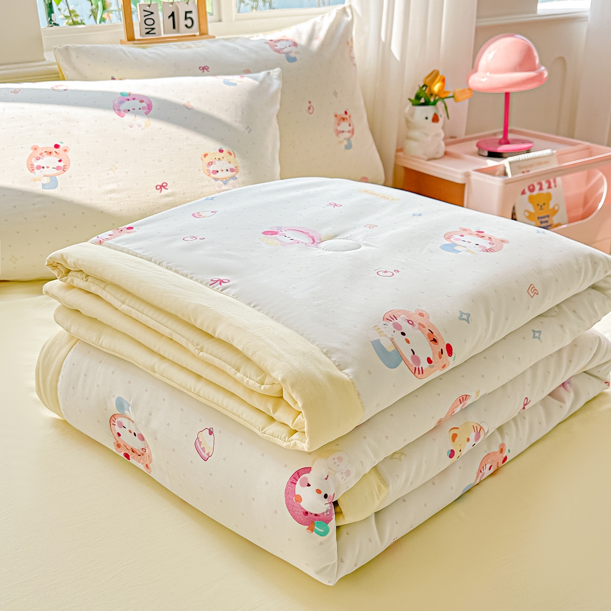 91家纺网 家纺一手货源 找家纺 （总）颜选 2026新款水洗棉夏被夏凉被空调被四件套