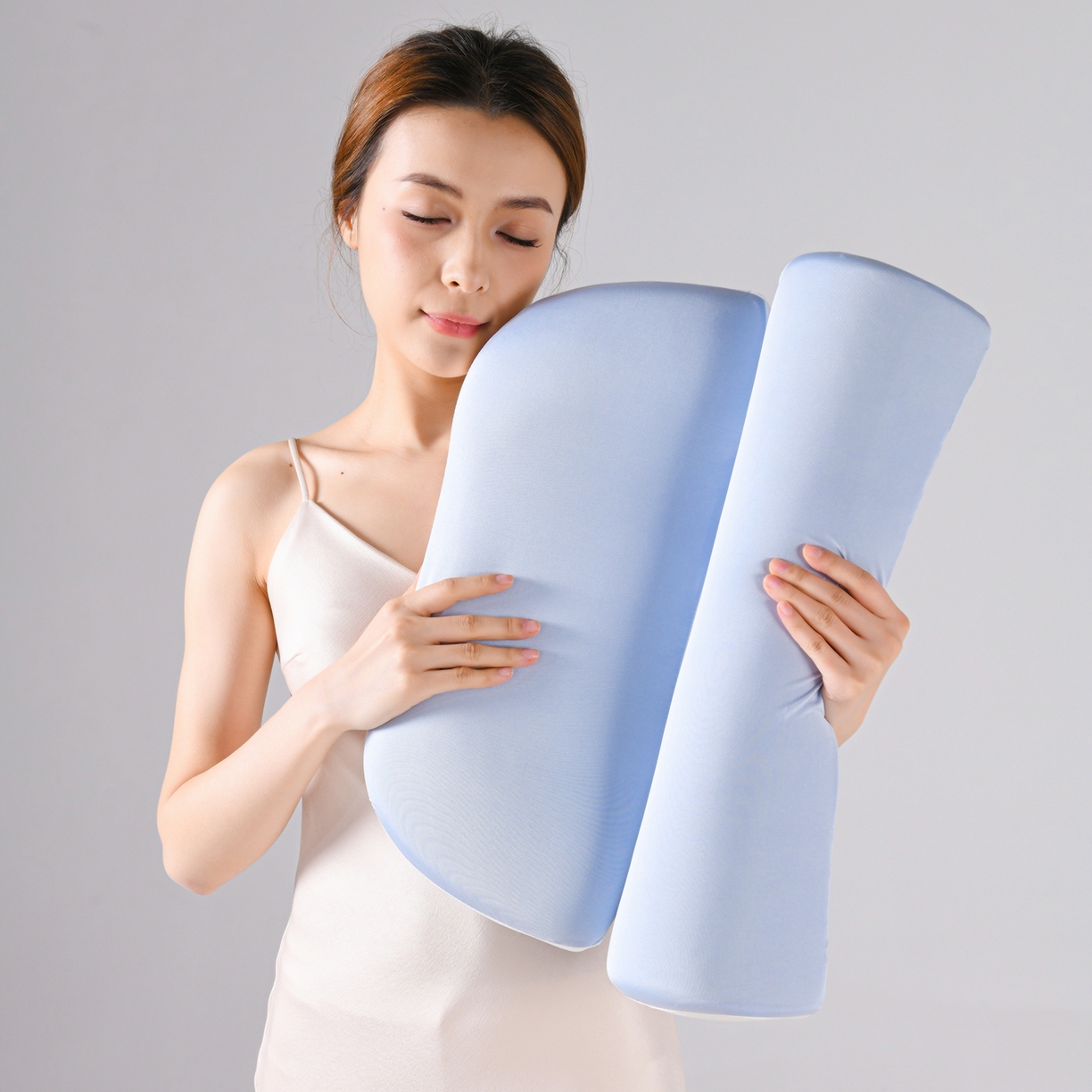 91家纺网 家纺一手货源 找家纺 （总）圣靓家纺 2026新款零压助眠深睡牵引枕二合一组合款记忆棉枕枕头枕芯