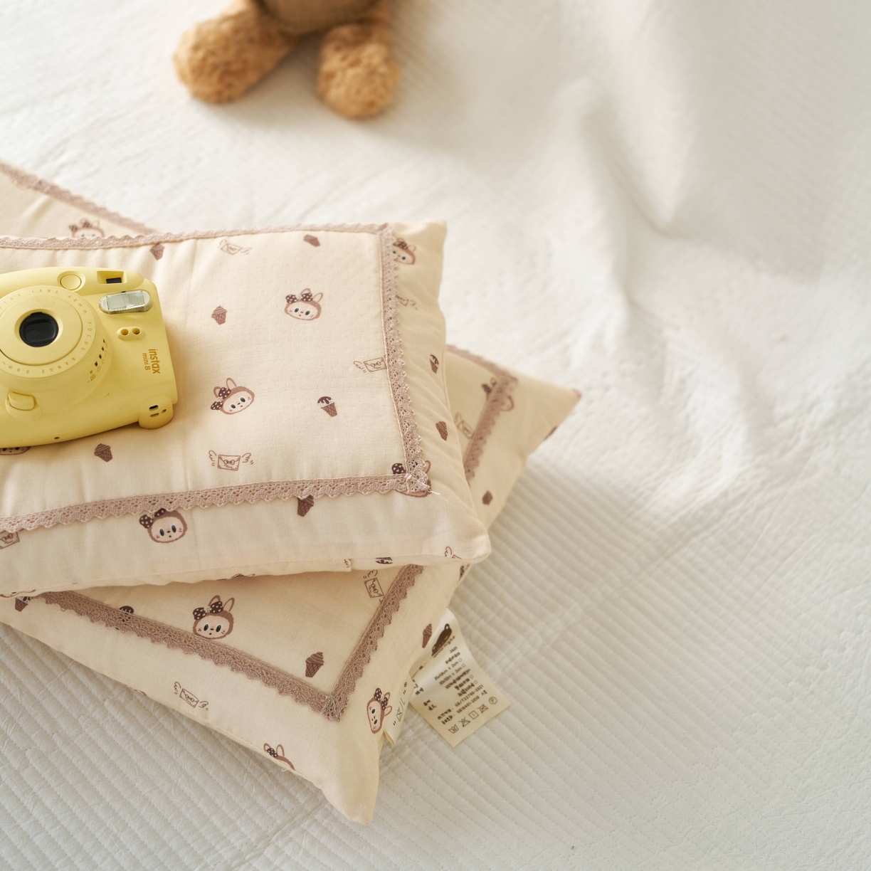 91家纺网 家纺一手货源 找家纺 （总）珍贝家纺 2026新款全棉双层纱刺绣花边学生儿童枕枕头枕芯