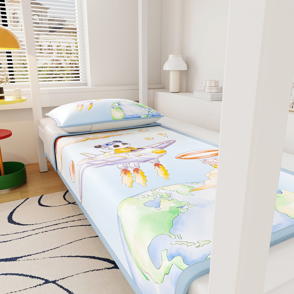 91家纺网 家纺一手货源 找家纺 （总）家品罗兰 2026A类数码印花大版卡通冰丝凉席家用双人冰丝席可机洗单人学生宿舍夏天空调软席