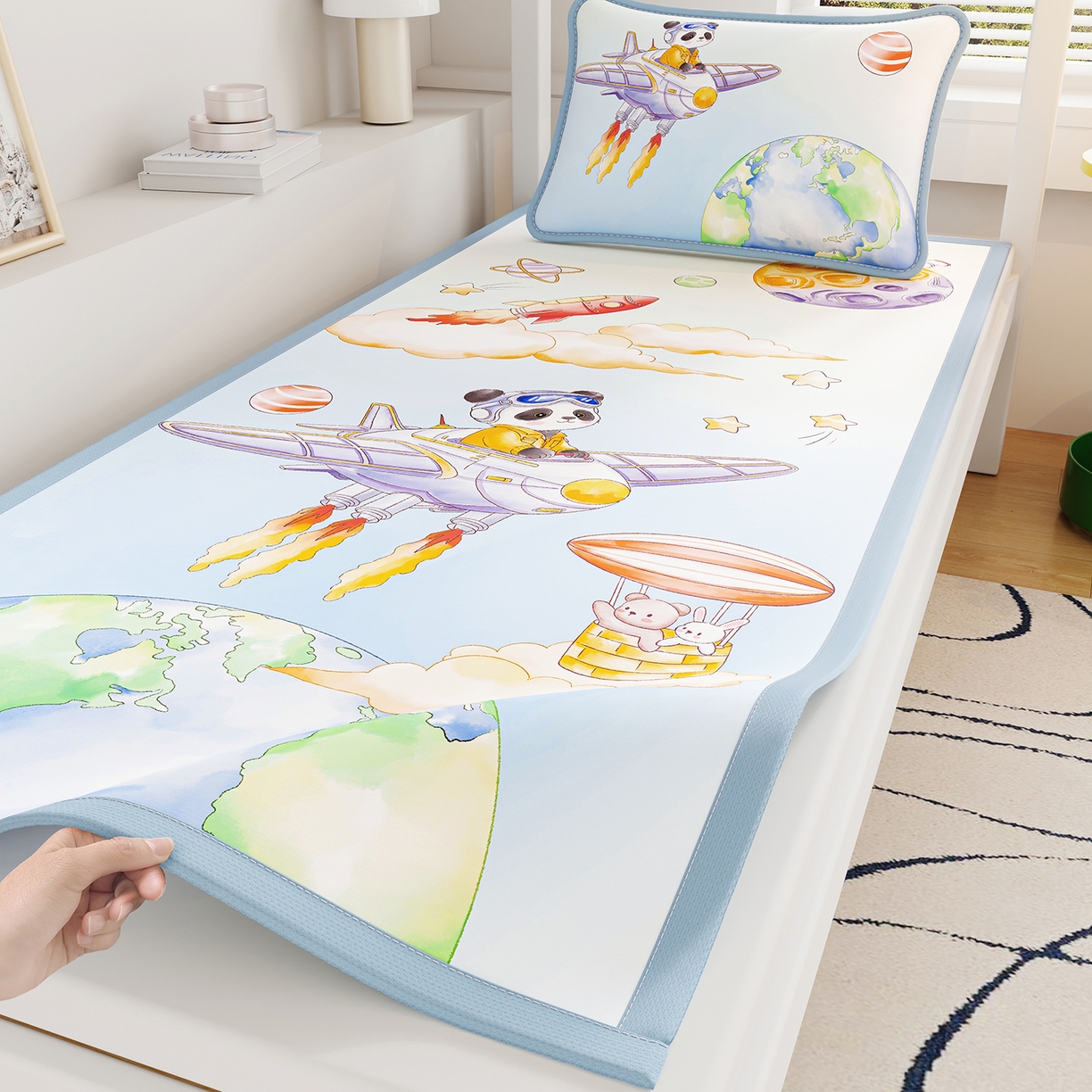 91家纺网 家纺一手货源 找家纺 （总）家品罗兰 2026A类数码印花大版卡通冰丝凉席家用双人冰丝席可机洗单人学生宿舍夏天空调软席