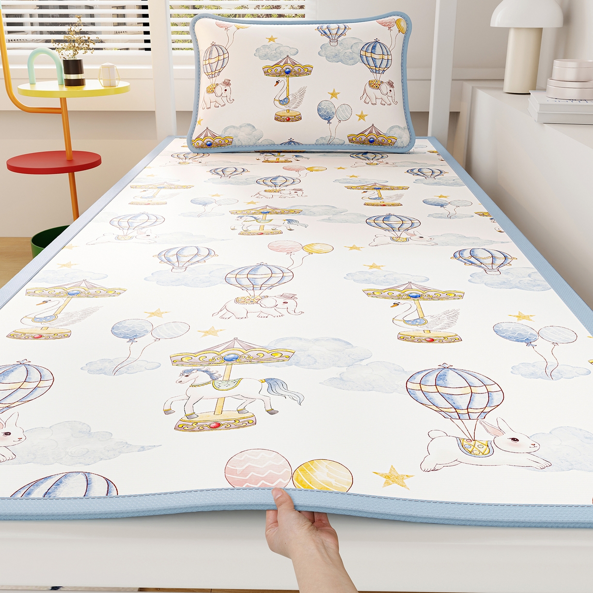 91家纺网 家纺一手货源 找家纺 （总）家品罗兰 2026A类数码印花大版卡通冰丝凉席家用双人冰丝席可机洗单人学生宿舍夏天空调软席