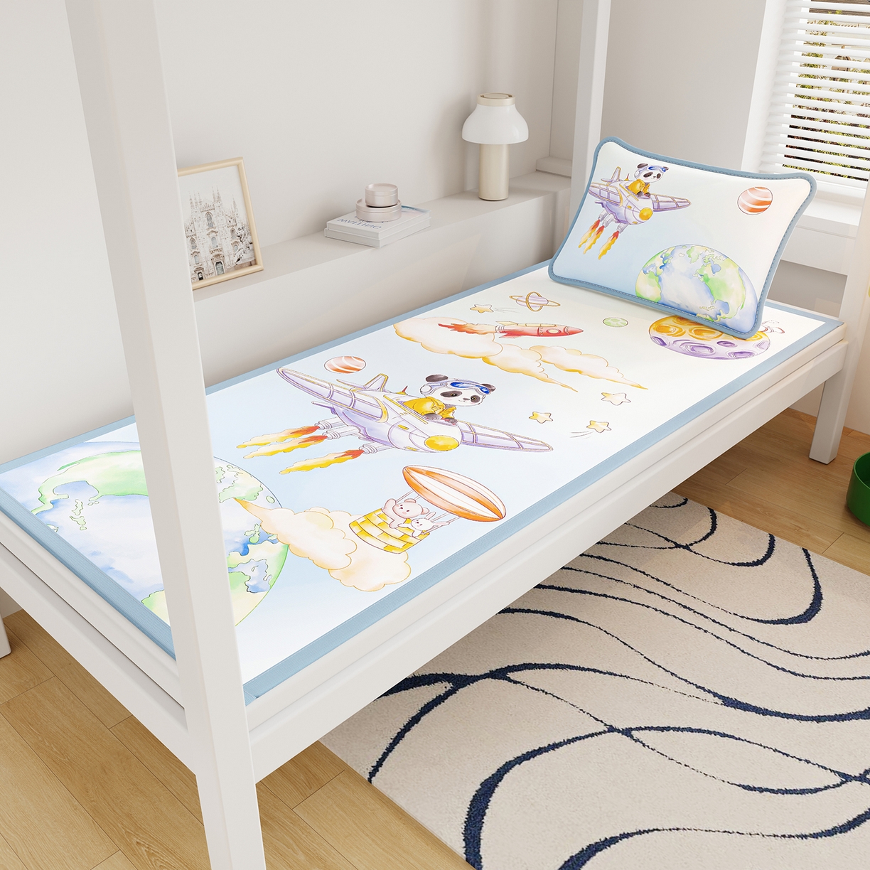 91家纺网 家纺一手货源 找家纺 （总）家品罗兰 2026A类数码印花大版卡通冰丝凉席家用双人冰丝席可机洗单人学生宿舍夏天空调软席