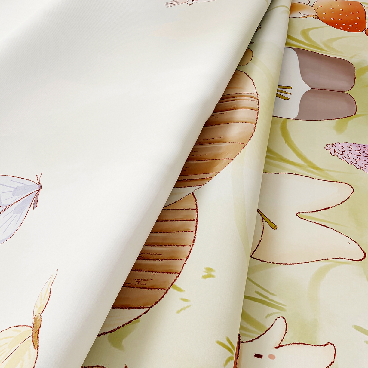 91家纺网 家纺一手货源 找家纺 奇丝雅 2026A类数码印花大版卡通冰丝凉席家用双人冰丝席可机洗单人学生宿舍夏天空调软席 蘑菇城堡【三明治网底】