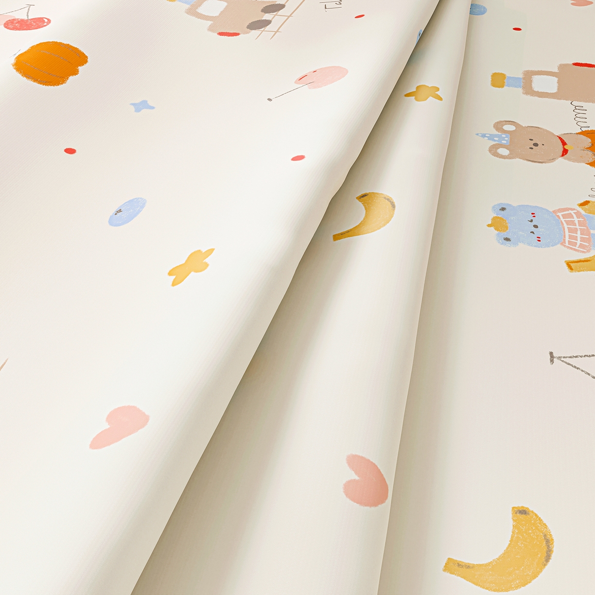 91家纺网 家纺一手货源 找家纺 奇丝雅 2026A类数码印花大版卡通冰丝凉席家用双人冰丝席可机洗单人学生宿舍夏天空调软席 萌宝小火车【三明治网底】