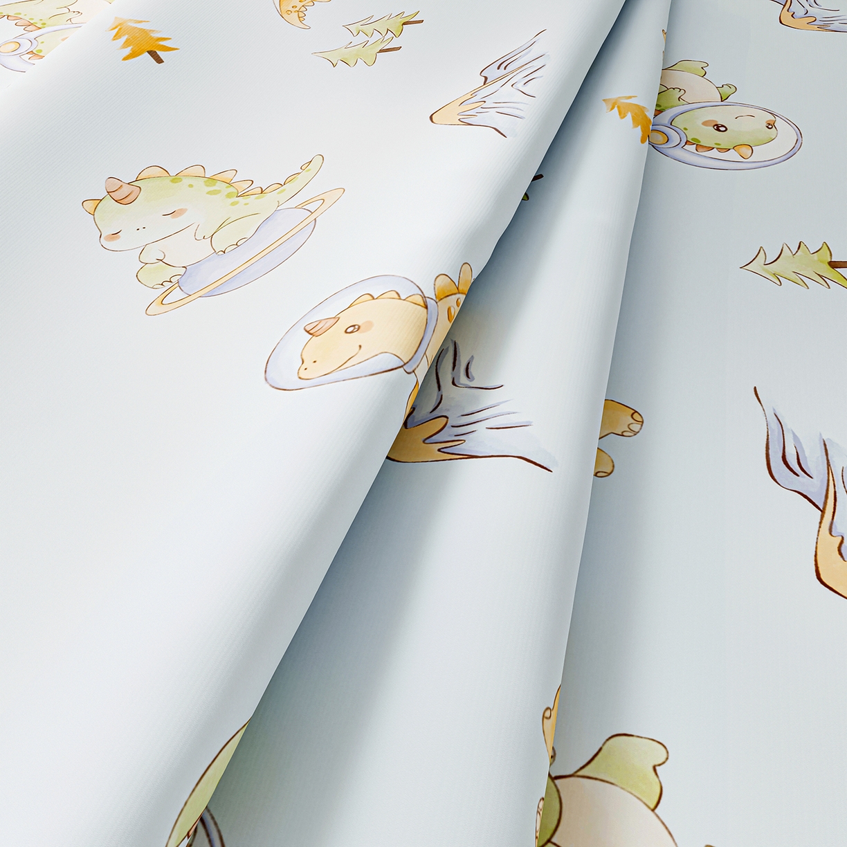 91家纺网 家纺一手货源 找家纺 奇丝雅 2026A类数码印花大版卡通冰丝凉席家用双人冰丝席可机洗单人学生宿舍夏天空调软席 呆萌恐龙【三明治网底】