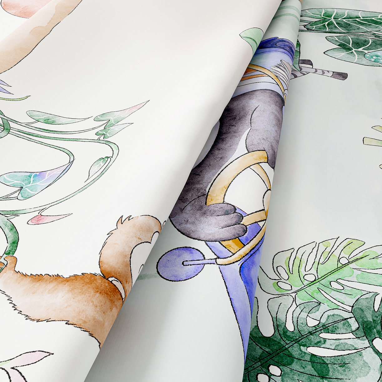 91家纺网 家纺一手货源 找家纺 奇丝雅 2026A类数码印花大版卡通冰丝凉席家用双人冰丝席可机洗单人学生宿舍夏天空调软席 动物乐园【三明治网底】