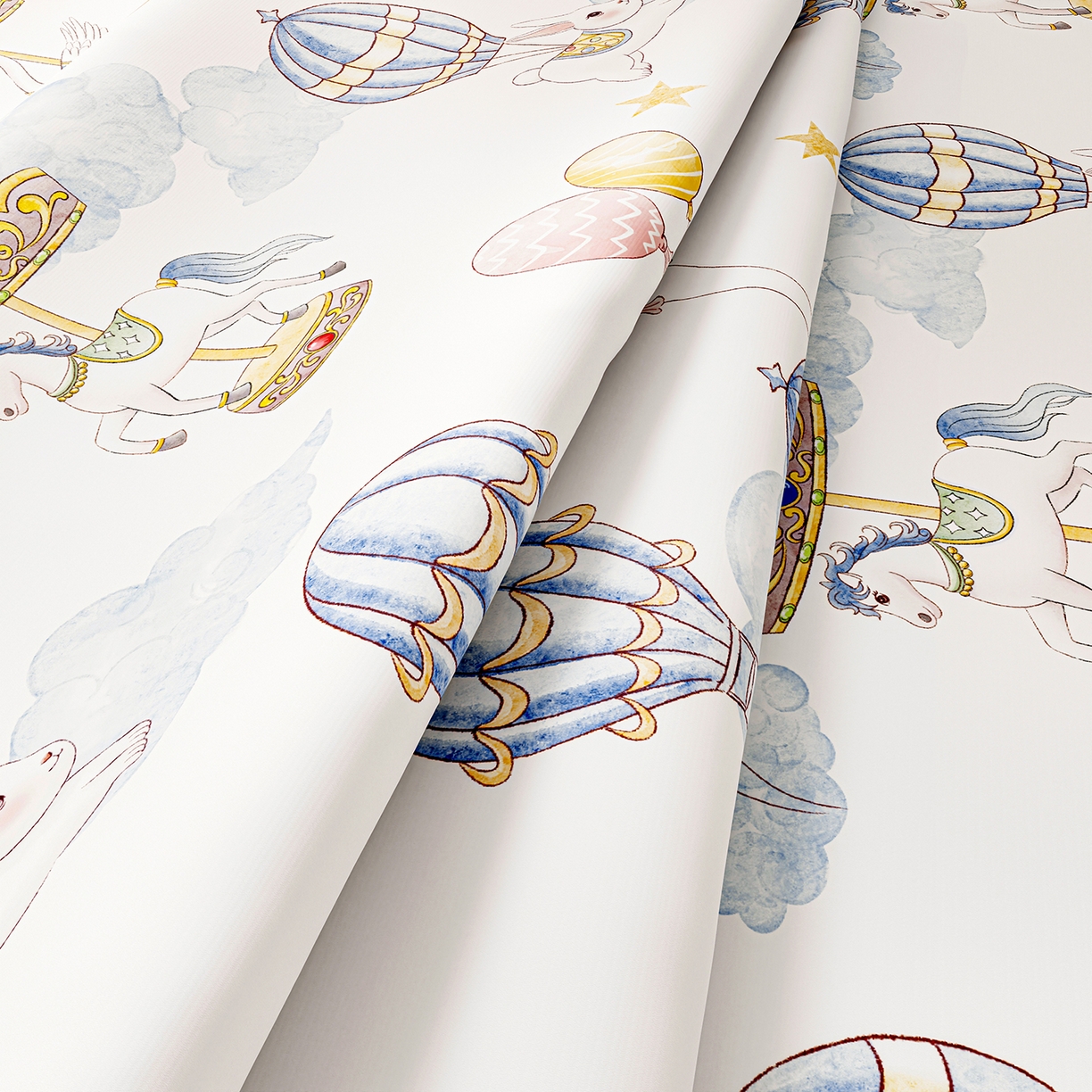 91家纺网 家纺一手货源 找家纺 奇丝雅 2026A类数码印花大版卡通冰丝凉席家用双人冰丝席可机洗单人学生宿舍夏天空调软席 萌象木马【三明治网底】